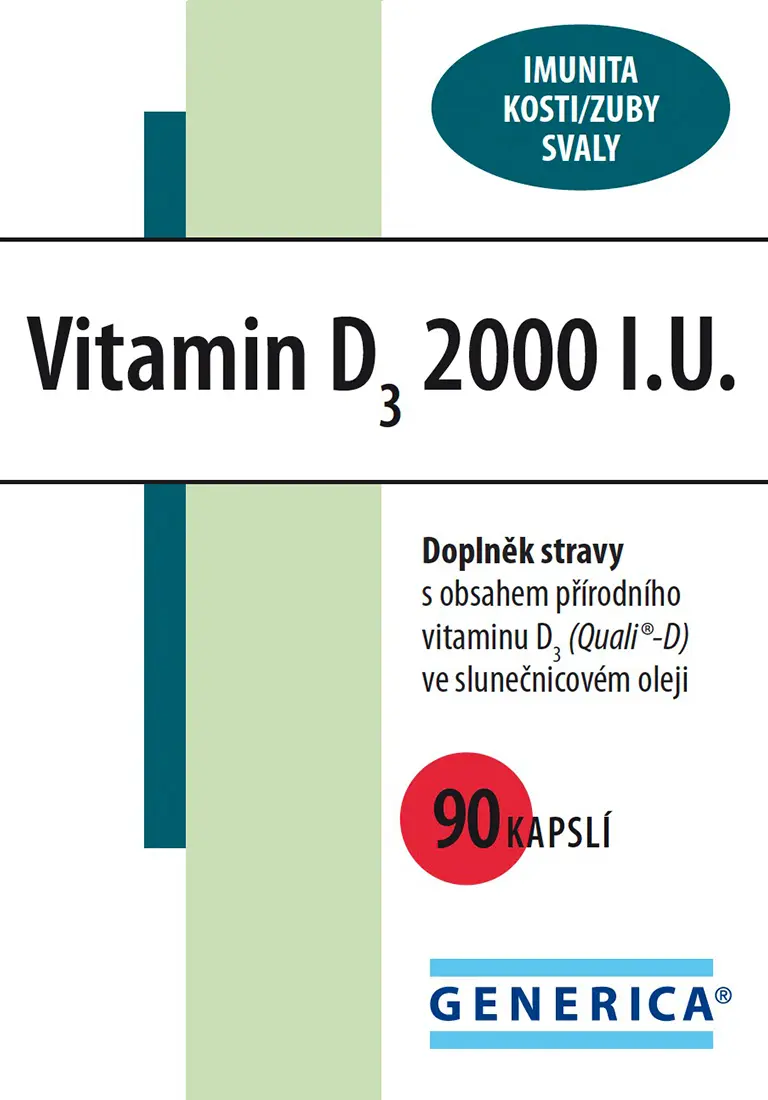 Vitamin D3 2000 I.U., 90 kapslí